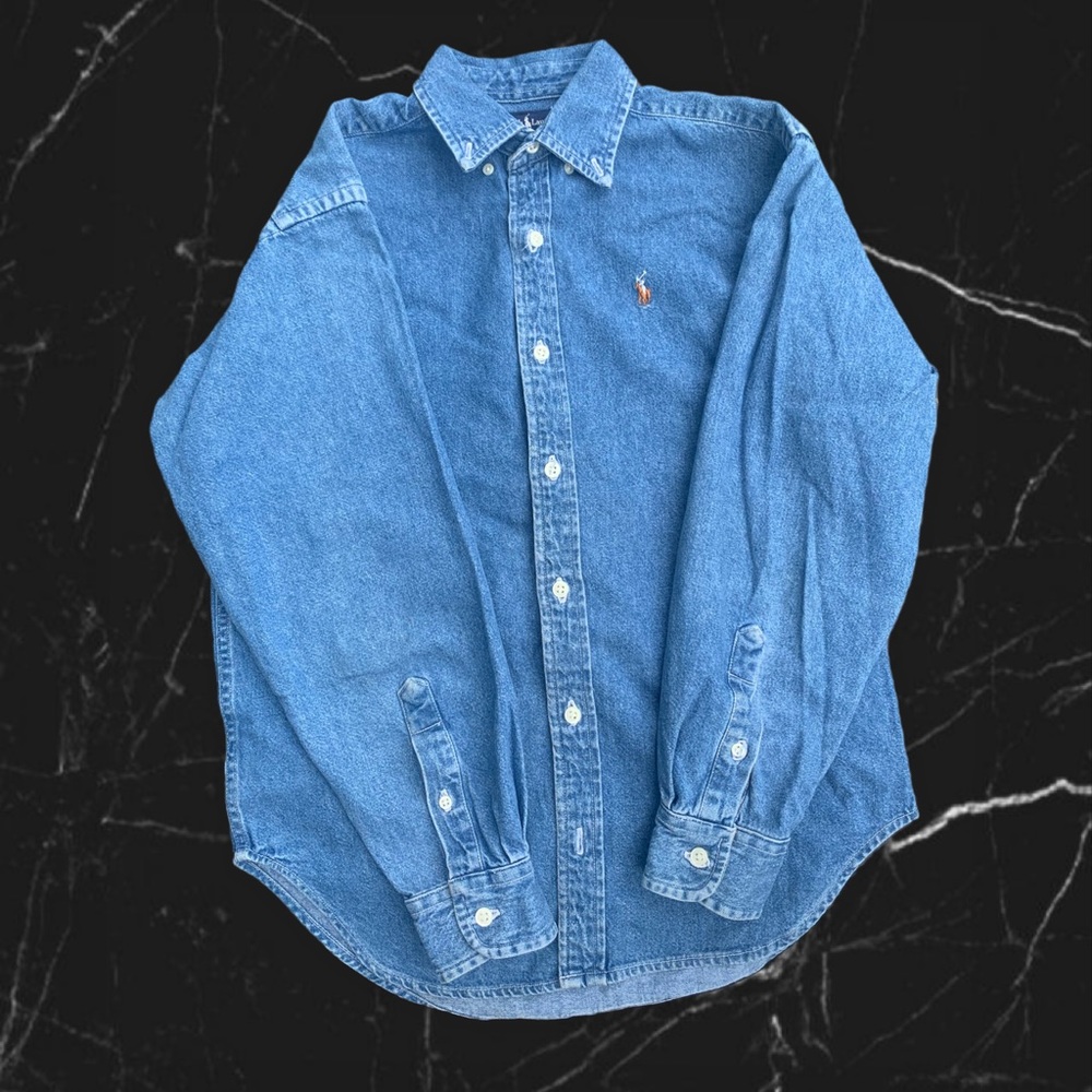 RALPH LAUREN JEAN BUTTON UP SHIRT VINTAGE